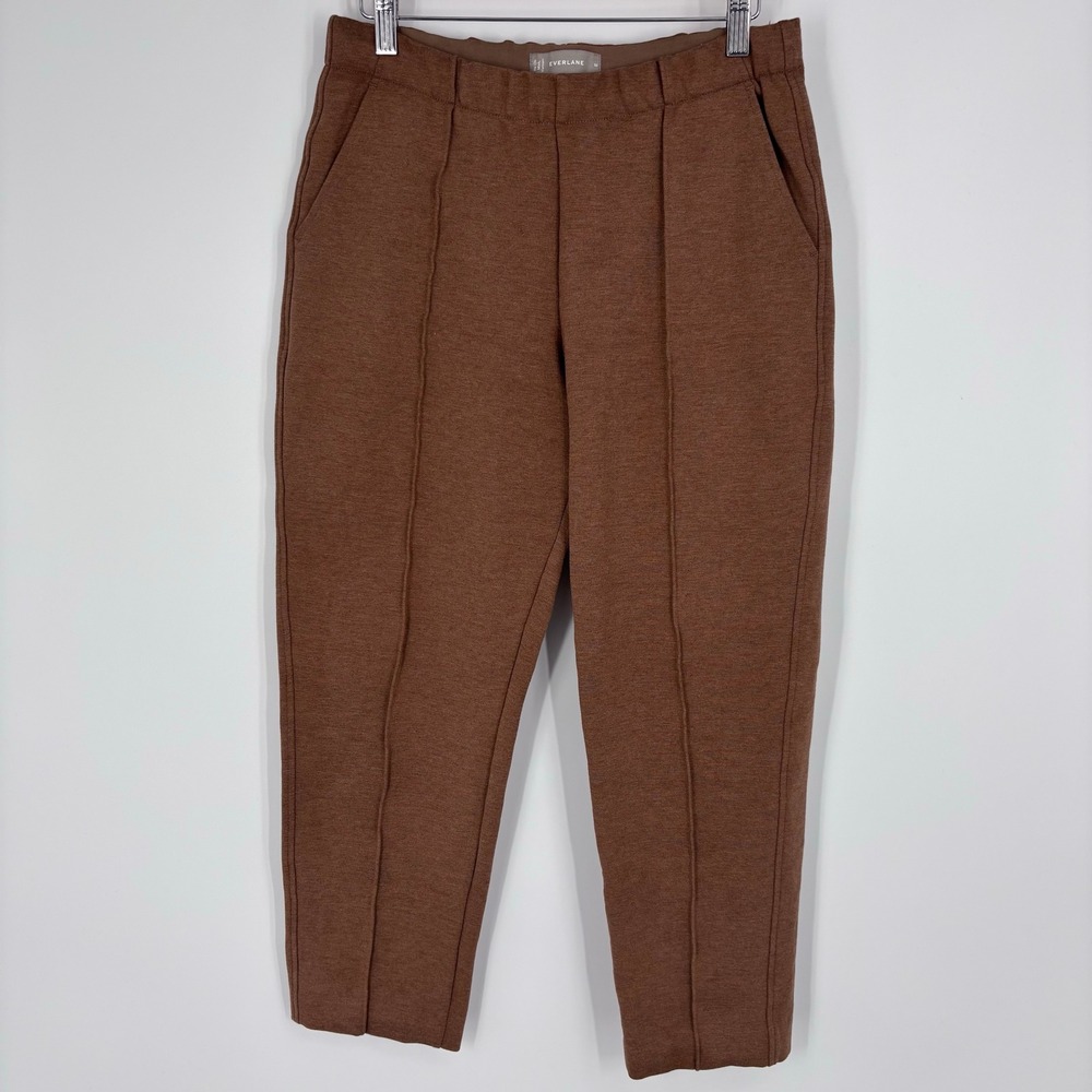 Everlane The Dream Pant Womens Medium Brown Tapered Knit Elastic Waist Trousers